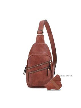 Faux Leather Concealed Carry Sling Bag Crossbody Backpack Purse
